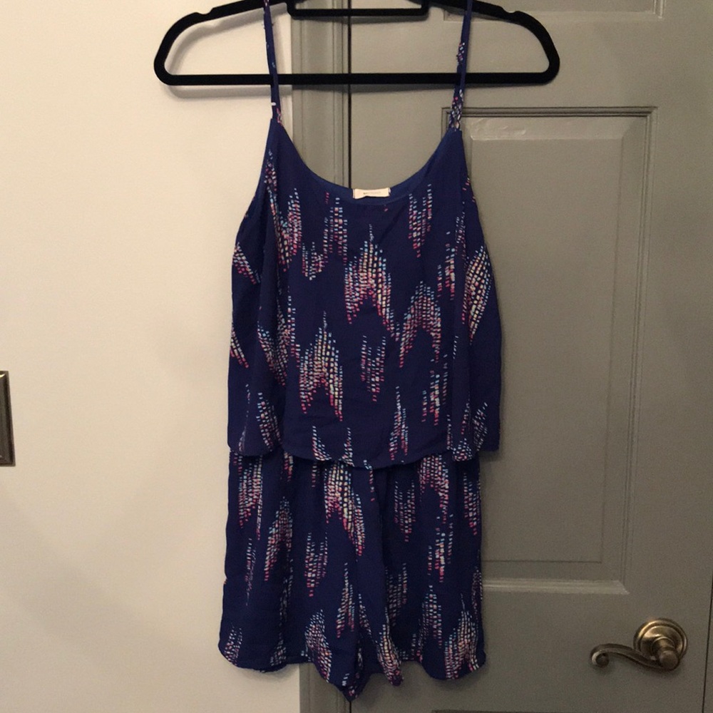 Geometric Blue Romper